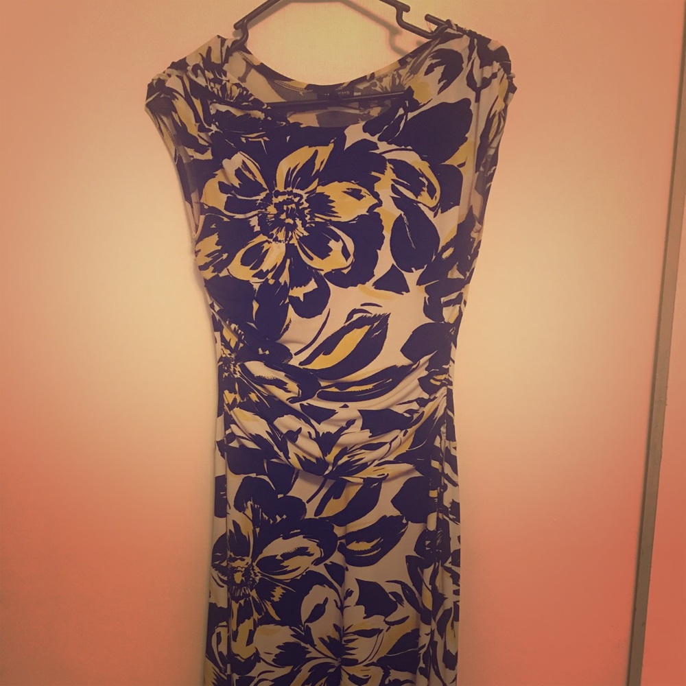 Stretch yellow and black 3/4 midi